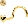 BodyCandy Solid 14K Yellow Gold Heart Nose Screw Ring — main product shot