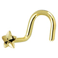 BodyCandy Solid 14K Yellow Gold Raised Star Nose Screw Ring — main product shot
