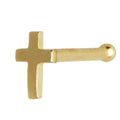 BodyCandy Solid 14K Yellow Gold Cross Nose Bone — main product shot