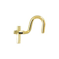 BodyCandy Solid 14K Yellow Gold Raised Cross Nose Screw Ring — main product shot