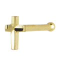BodyCandy Solid 14K Yellow Gold Raised Cross Nose Bone — main product shot