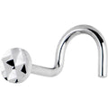 BodyCandy Solid 14K White Gold Textured Flat Disc Nose Screw Ring — main product shot