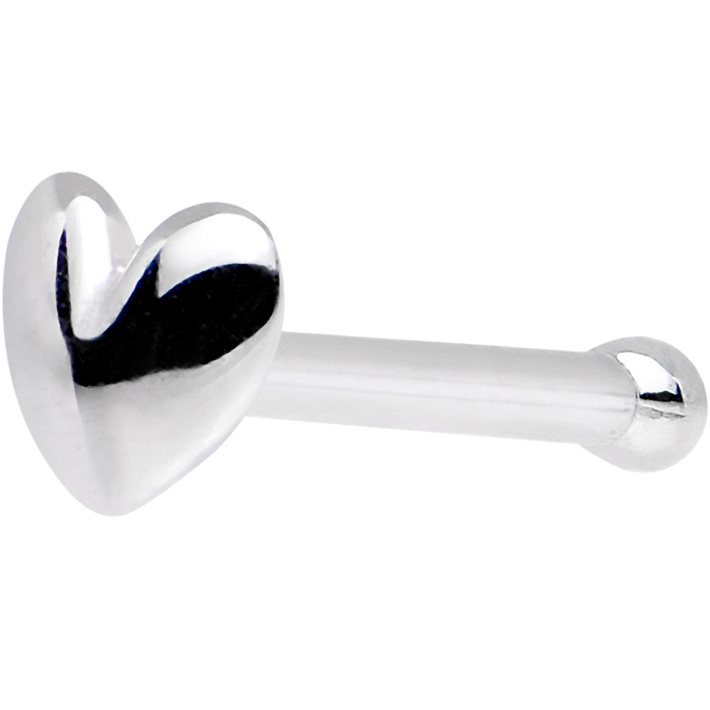 BodyCandy Solid 14K White Gold Heart Nose Bone — lifestyle context