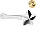 BodyCandy Solid 14K White Gold Raised Star Nose Bone — main product shot