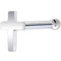 BodyCandy Solid 14K White Gold Cross Nose Bone — main product shot