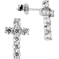 BodyCandy 14k White Gold CZ Cross Stud Earrings — main product shot