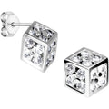 BodyCandy 14k White Gold CZ 7mm Dice Stud Earrings — main product shot