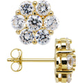BodyCandy 14k Yellow Gold 8mm CZ Flower Stud Earrings — main product shot