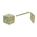 BodyCandy 14k Yellow Gold CZ 7mm Dice Stud Earrings — main product shot