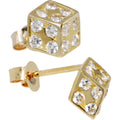BodyCandy 14k Yellow Gold CZ 6mm Dice Stud Earrings — main product shot