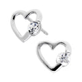 BodyCandy 14k White Gold CZ Hollow Heart Stud Earrings 7mm — main product shot
