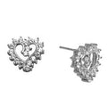 BodyCandy 14k White Gold CZ Hollow Heart Stud Earrings 10mm — main product shot