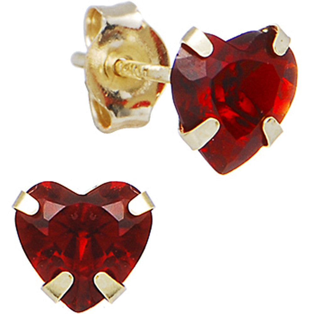 BodyCandy 14k Yellow Gold .47 Carat CZ Heart July Birthstone Earrings — main product shot