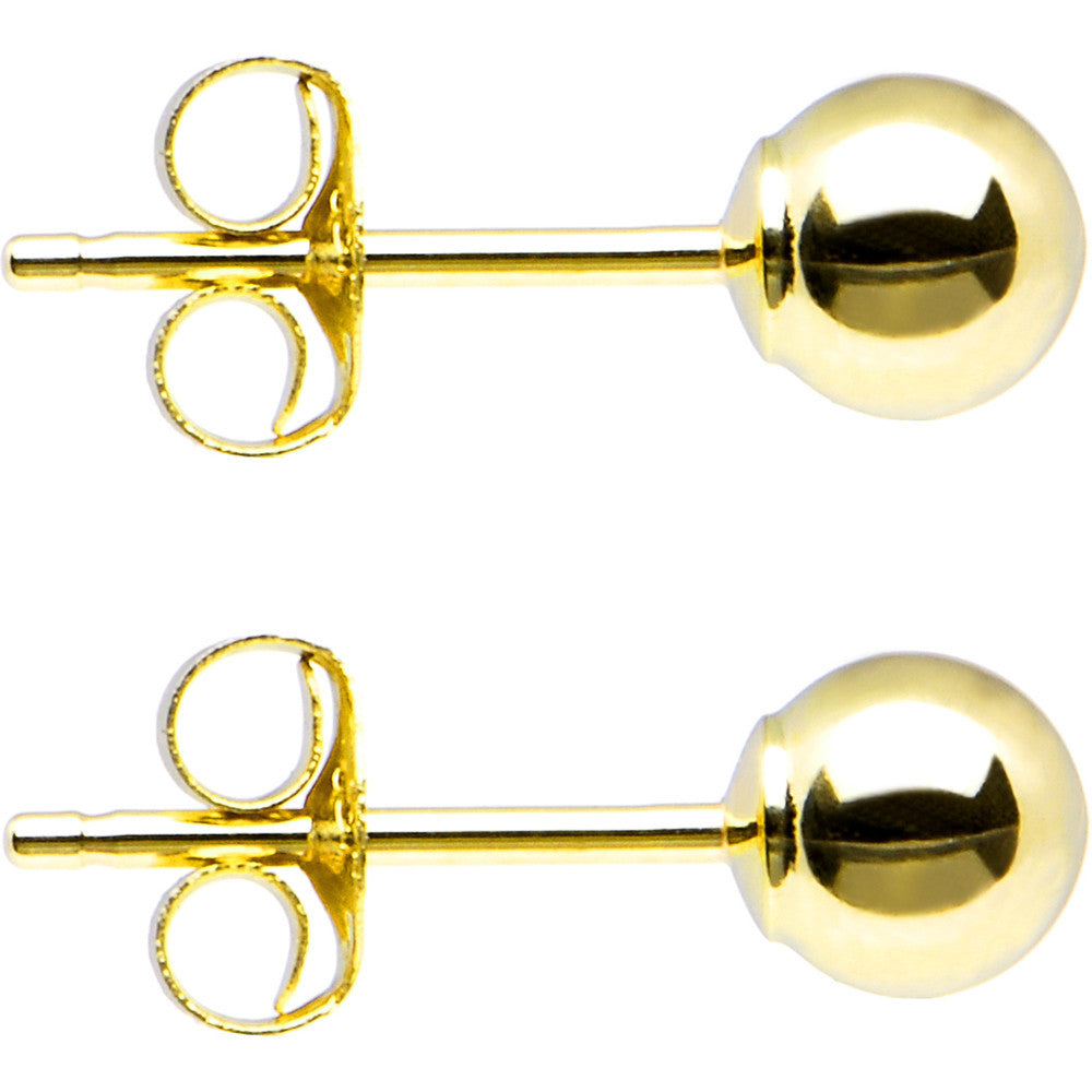 BodyCandy 14k Yellow Gold 4mm Ball Earrings — main product shot