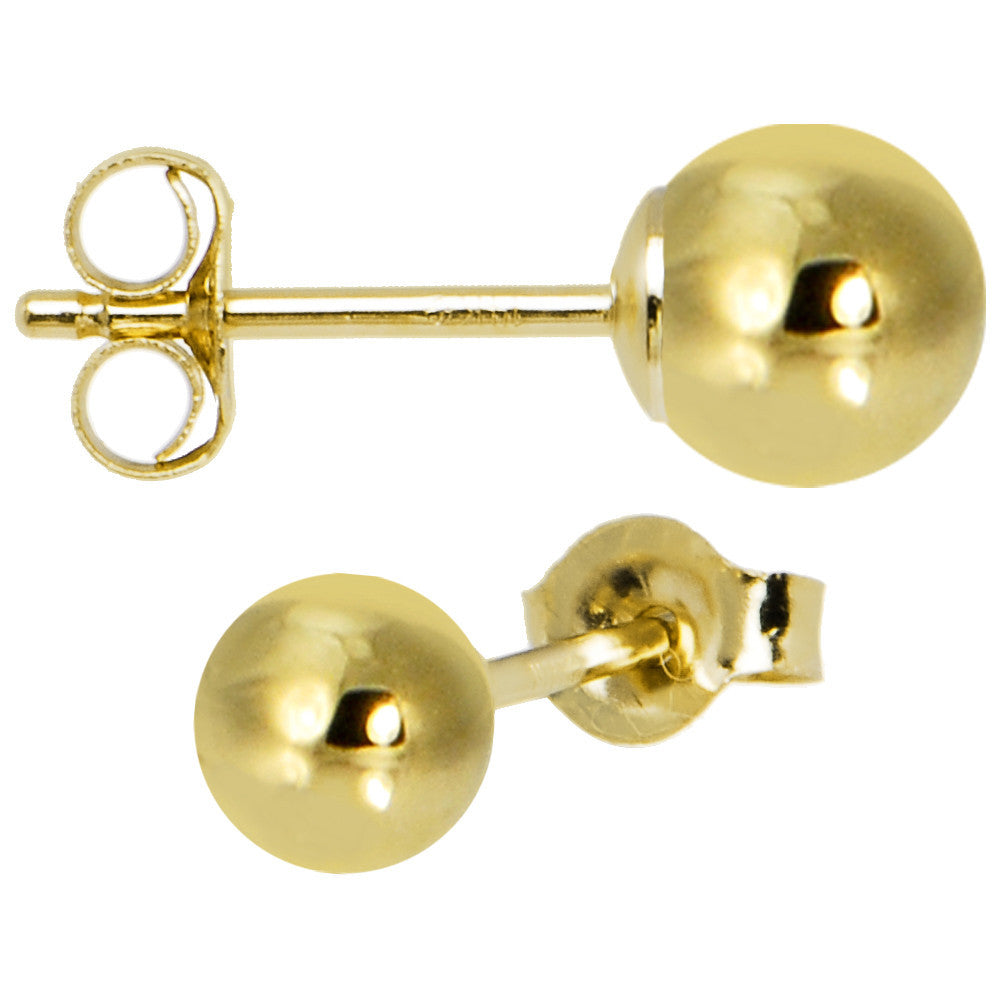 BodyCandy 14k Yellow Gold 5mm Ball Earrings — main product shot