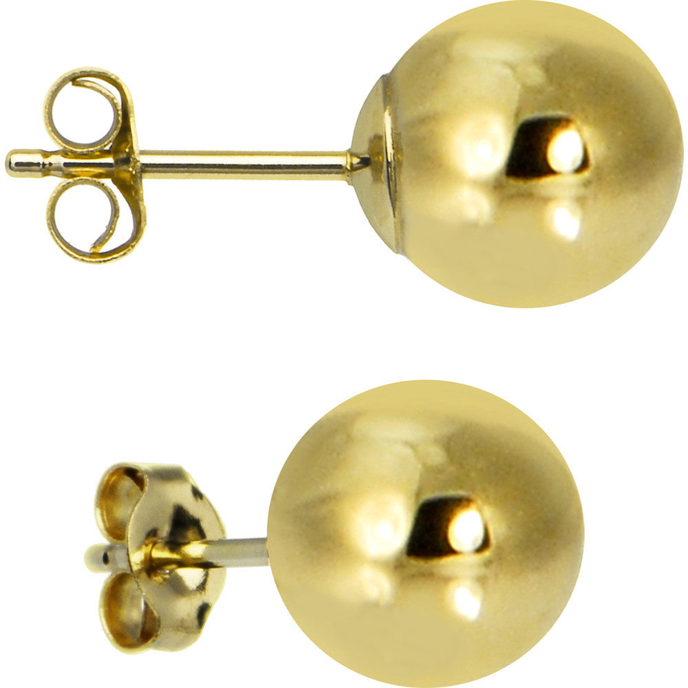 BodyCandy 14k Yellow Gold 8mm Ball Earrings — main product shot