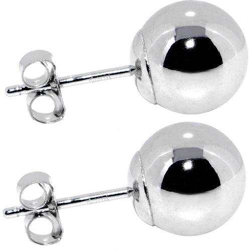 BodyCandy 14k White Gold 8mm Ball Earrings — main product shot