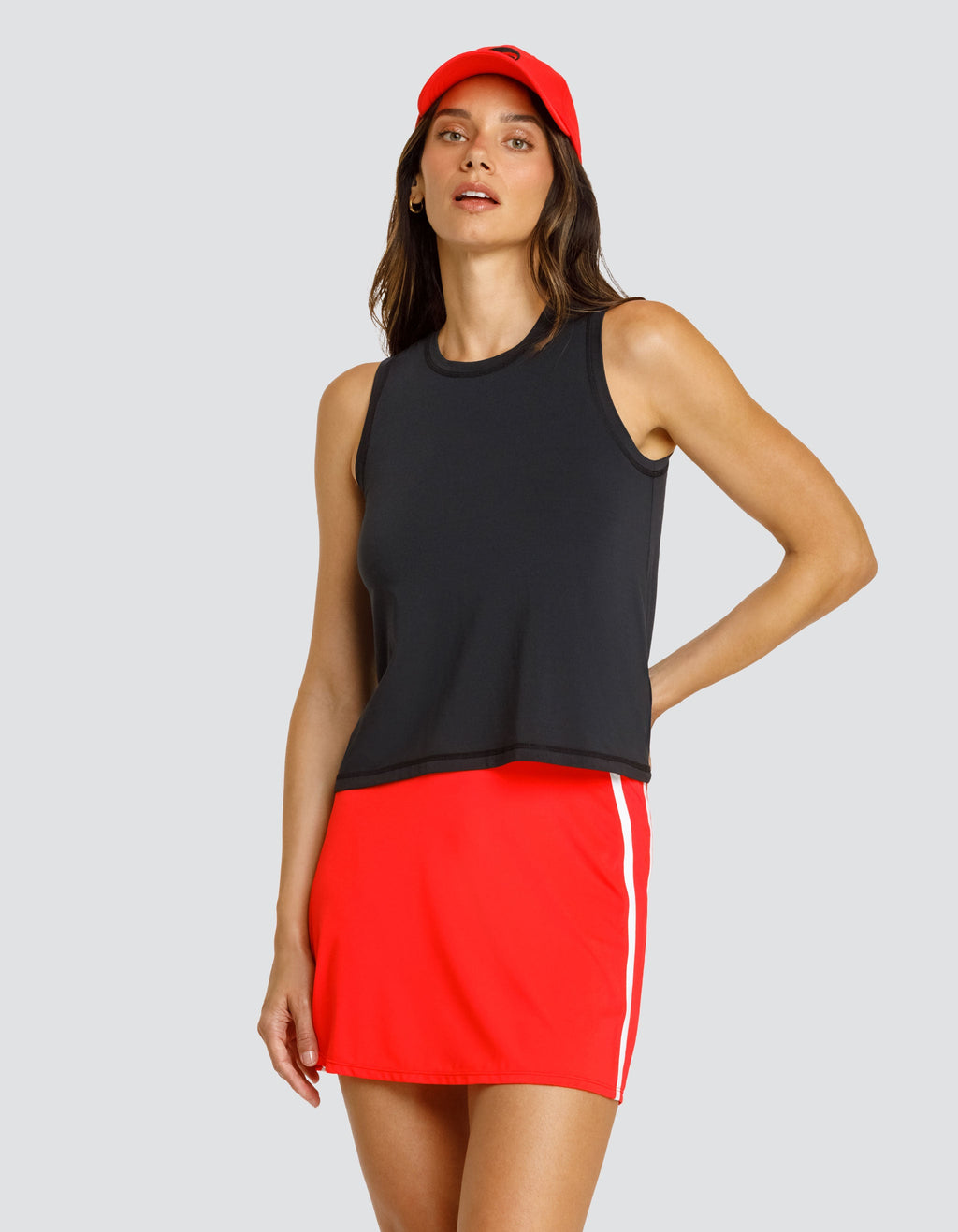 MACHLI CREW NECK SWING TANK TOP - ONYX BLACK