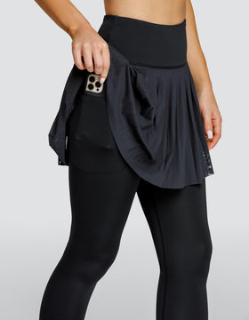ALLEGRO HI-RISE SKIRTED LEGGING - ONYX BLACK - FINAL SALE