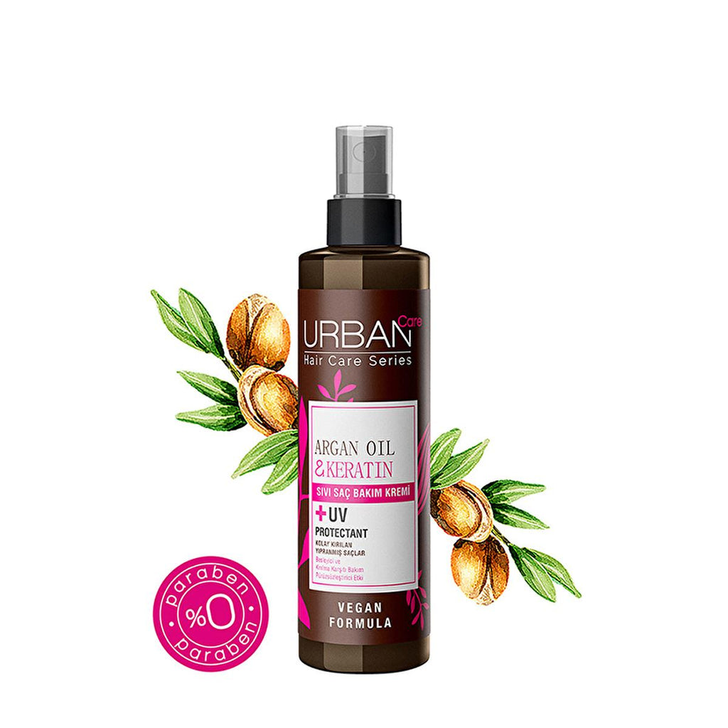 Urban Care Argan Oil & Keratin Anti-Breakage Hair Serum: Repair, Nourish & Strengthen Dry, Damaged Hair - Paraben-Free Leave-In Conditioner