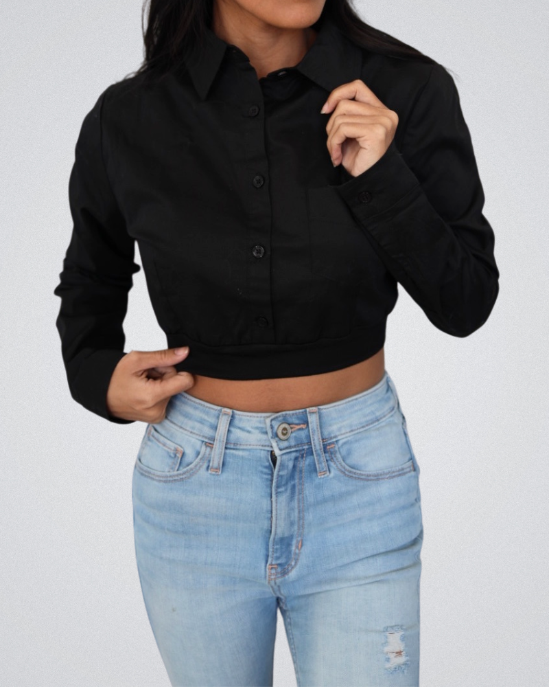 HALFTEE Layering Fashions Collared Button Down Halftee — lifestyle worn / used context