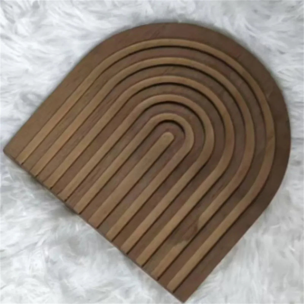 Perfecsy Wooden Wave Arch Shaped Cutting Board Boho Style Decorative Wooden Cutting Board Home Decor for Kitchen Dining Room 