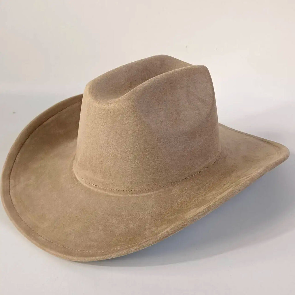 western Premium suede cowboy hat stylish men's and women's fedora Suede Panama hat perfect for outdoor festive activitieswestern
