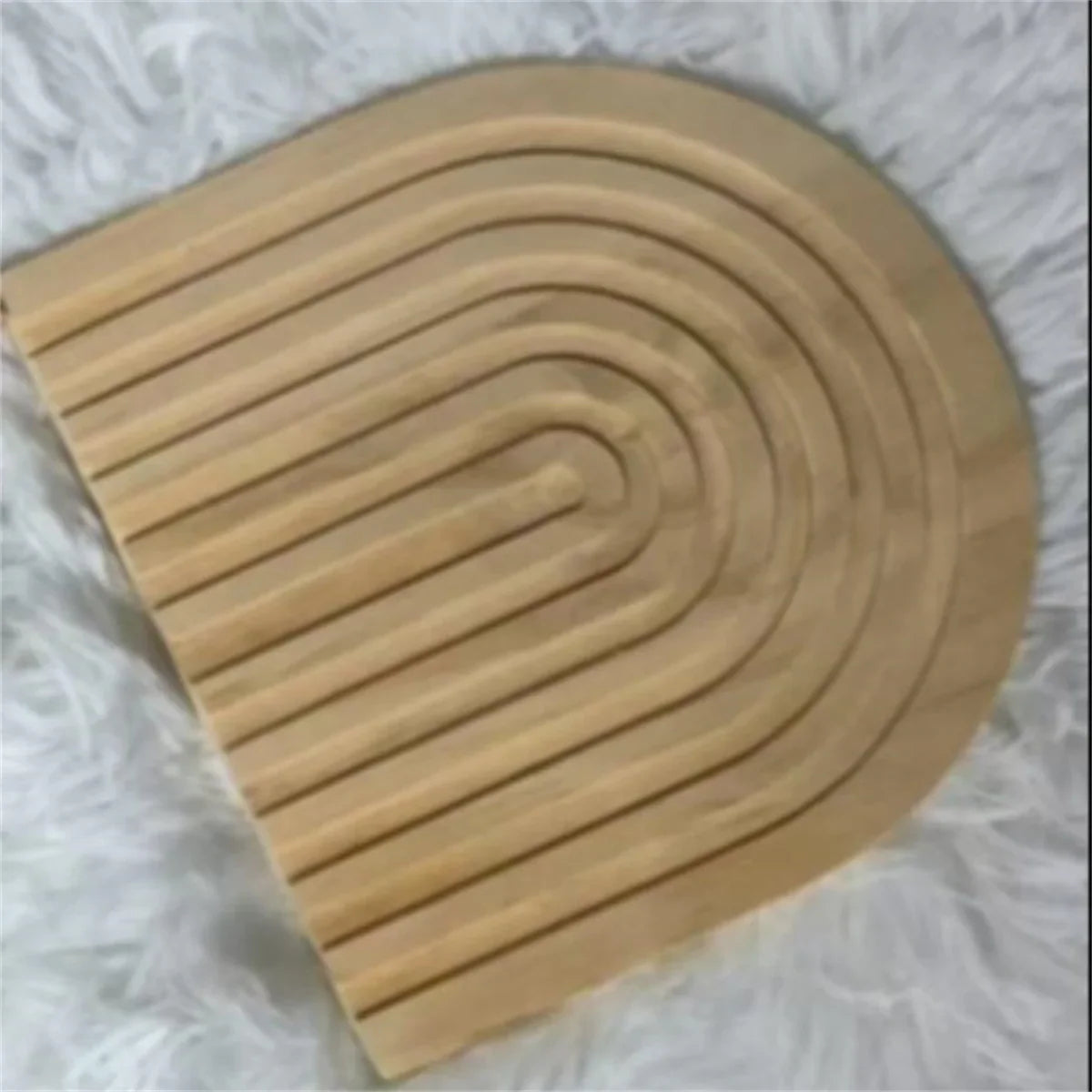 Perfecsy Wooden Wave Arch Shaped Cutting Board Boho Style Decorative Wooden Cutting Board Home Decor for Kitchen Dining Room 