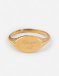 Elevated Faith Above All Oval Signet Ring — main product shot