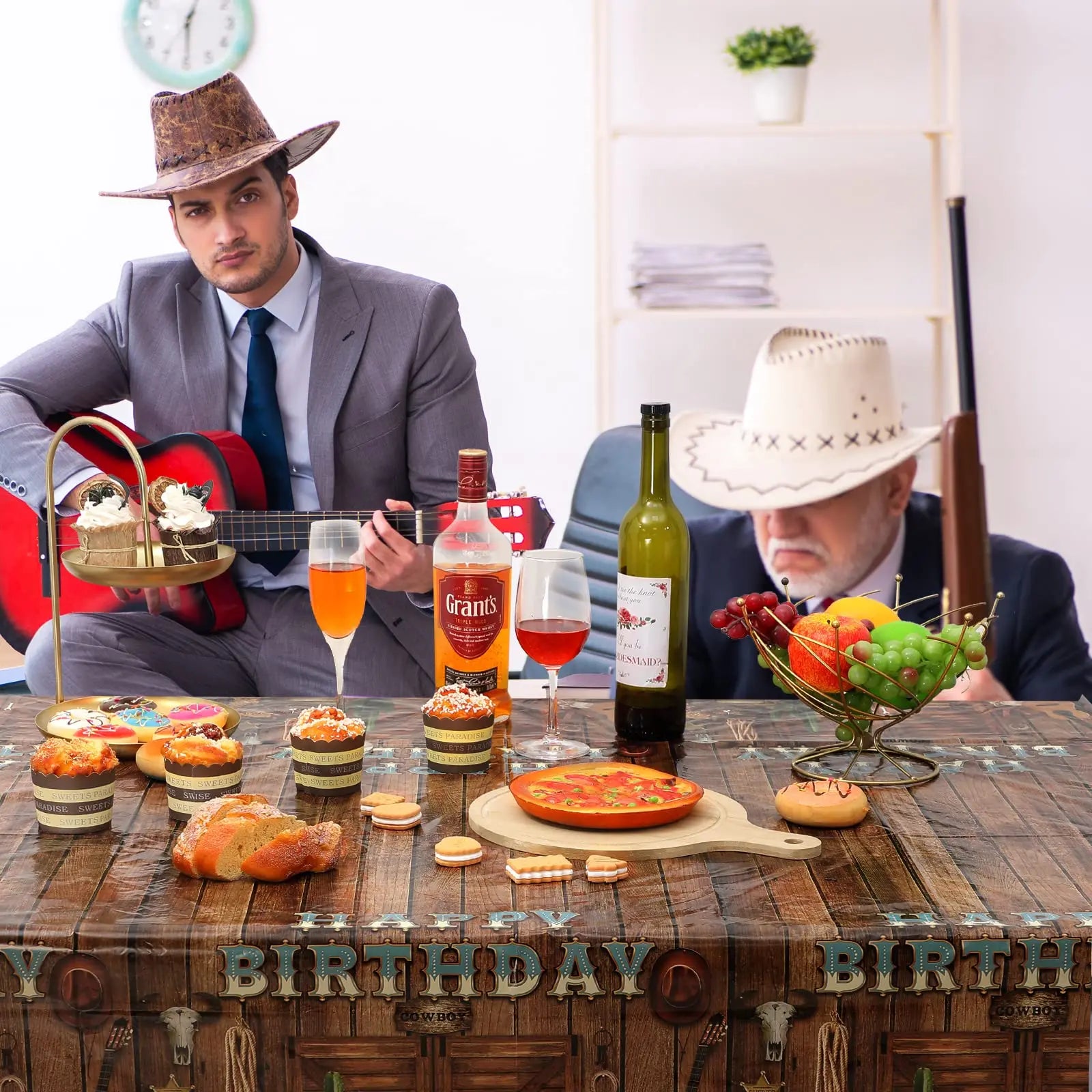 Perfecsy Western Tablecloths Its Me Hi Im The Birthday ts Me Party Supplies Cowboy Party Decorations Music Birthday Party Dec