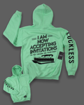 Luckless Outfitters Accepting Invitations Hoodie — detail close-up