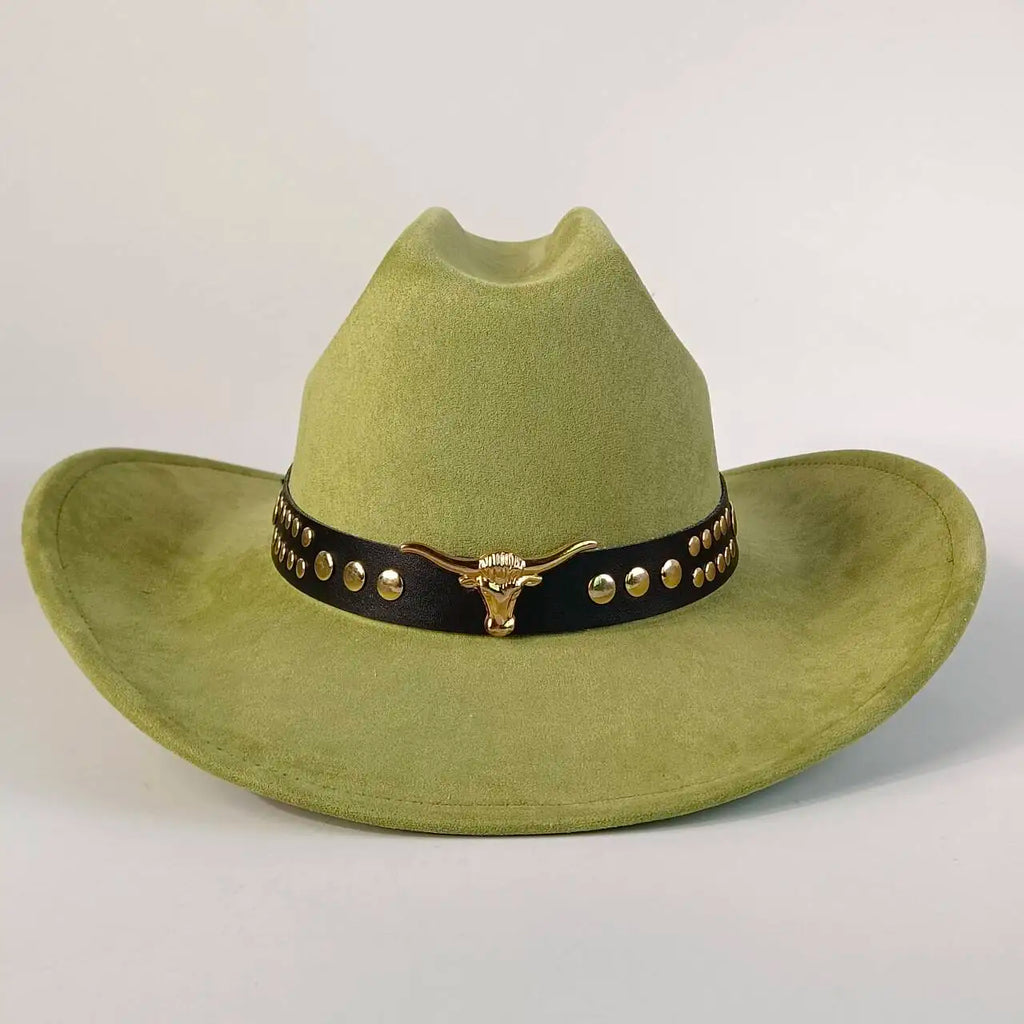 western Premium suede cowboy hat stylish men's and women's fedora Suede Panama hat perfect for outdoor festive activitieswestern