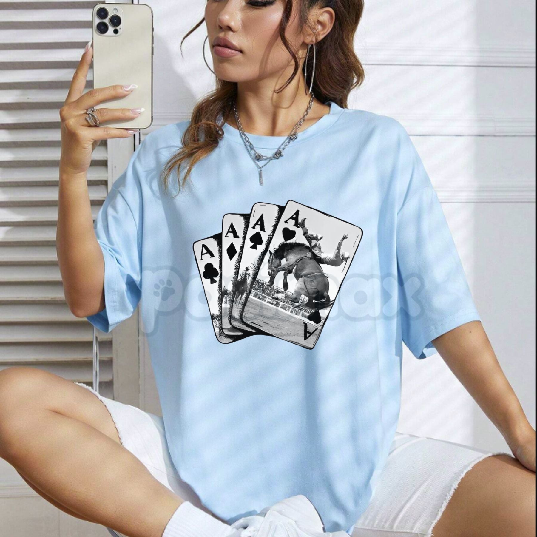Pasimax Ace Card Cowboy T-Shirt - Vintage Western Graphic Tee, Gambler Luck Apparel, Unisex Texas Hold'em Shirt — main produc