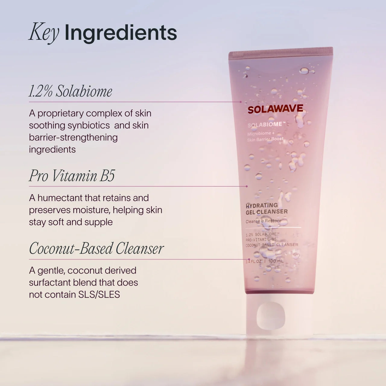 Pre- & Probiotic Hydrating Gel Cleanser – Solawave, view 3