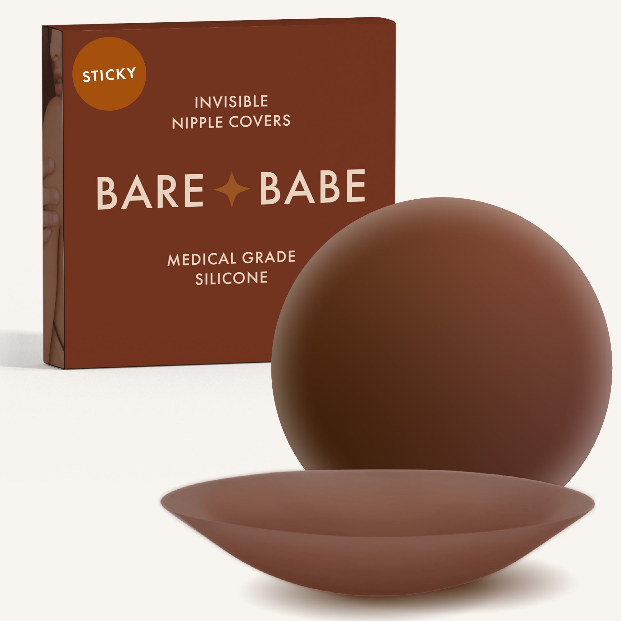 Bare Babe Adhesive Nipple Covers — branding close-up