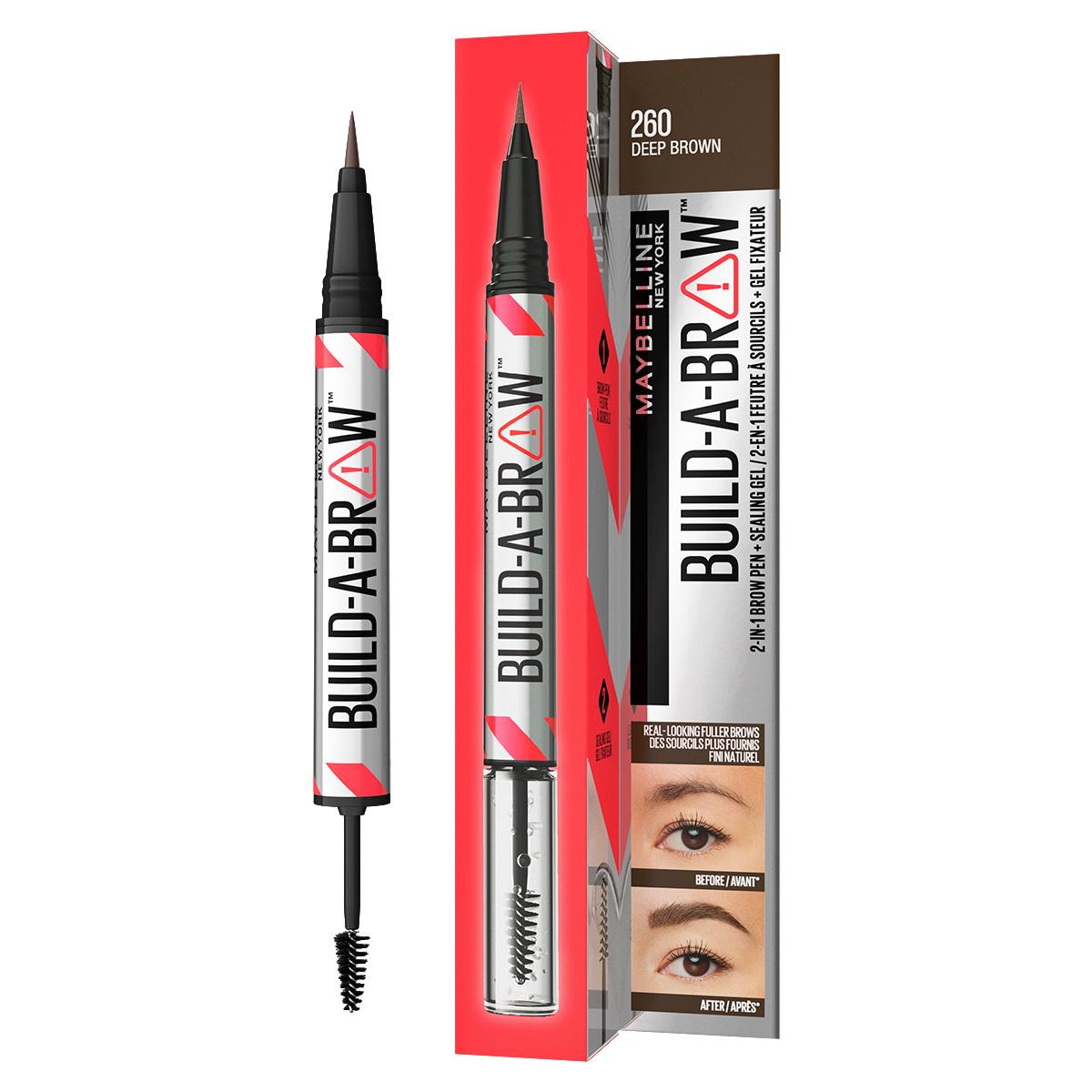 Maybelline New York Build a Brow 2-in-1 Eyebrow Pencil & Gel - Long Lasting, Easy 2-Step Eyebrow Makeup Solution