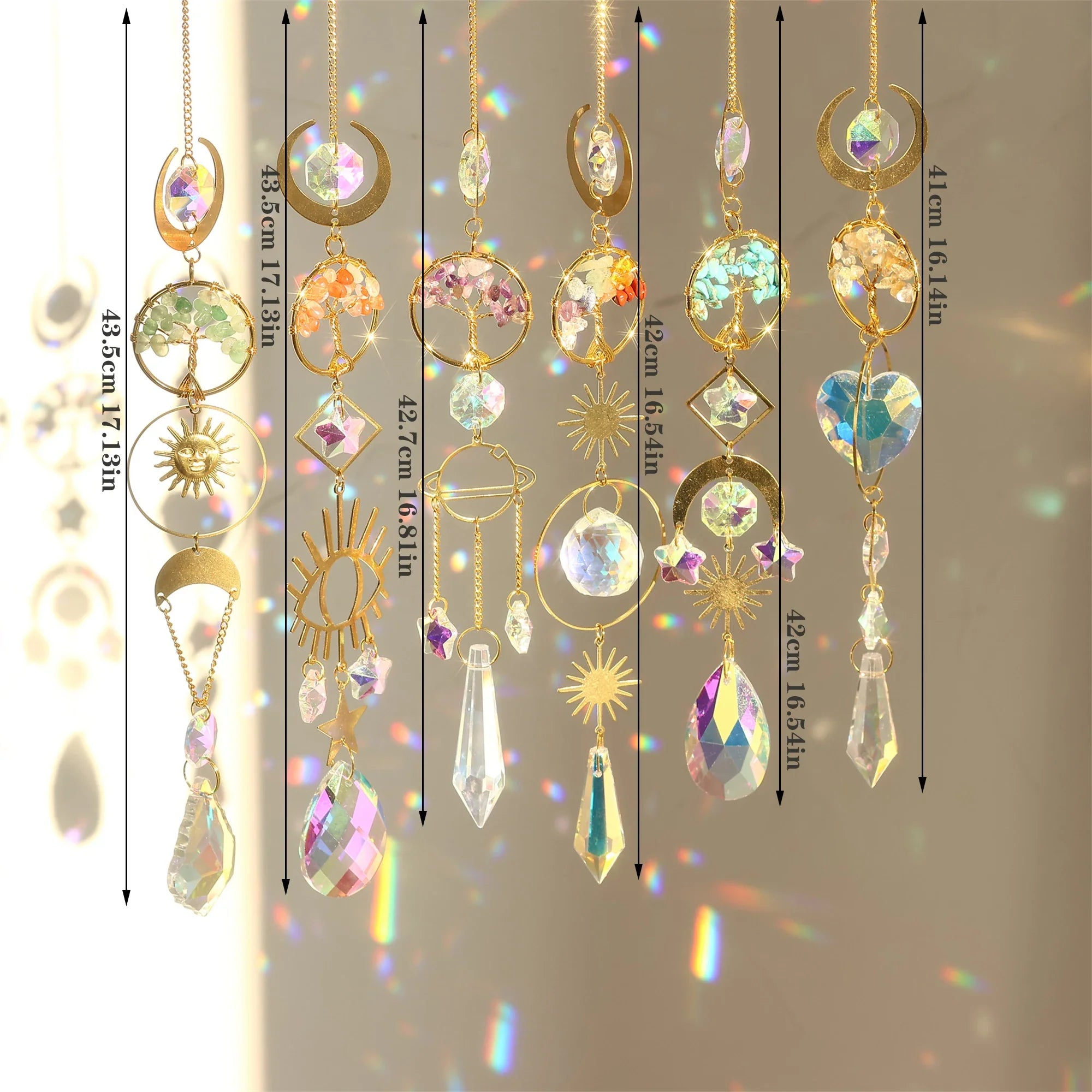Perfecsy Tree of Life Crystal Pendant Sun Catcher Indoor and Outdoor Rainbow Home Garden Window Christmas Tree Wedding Decora