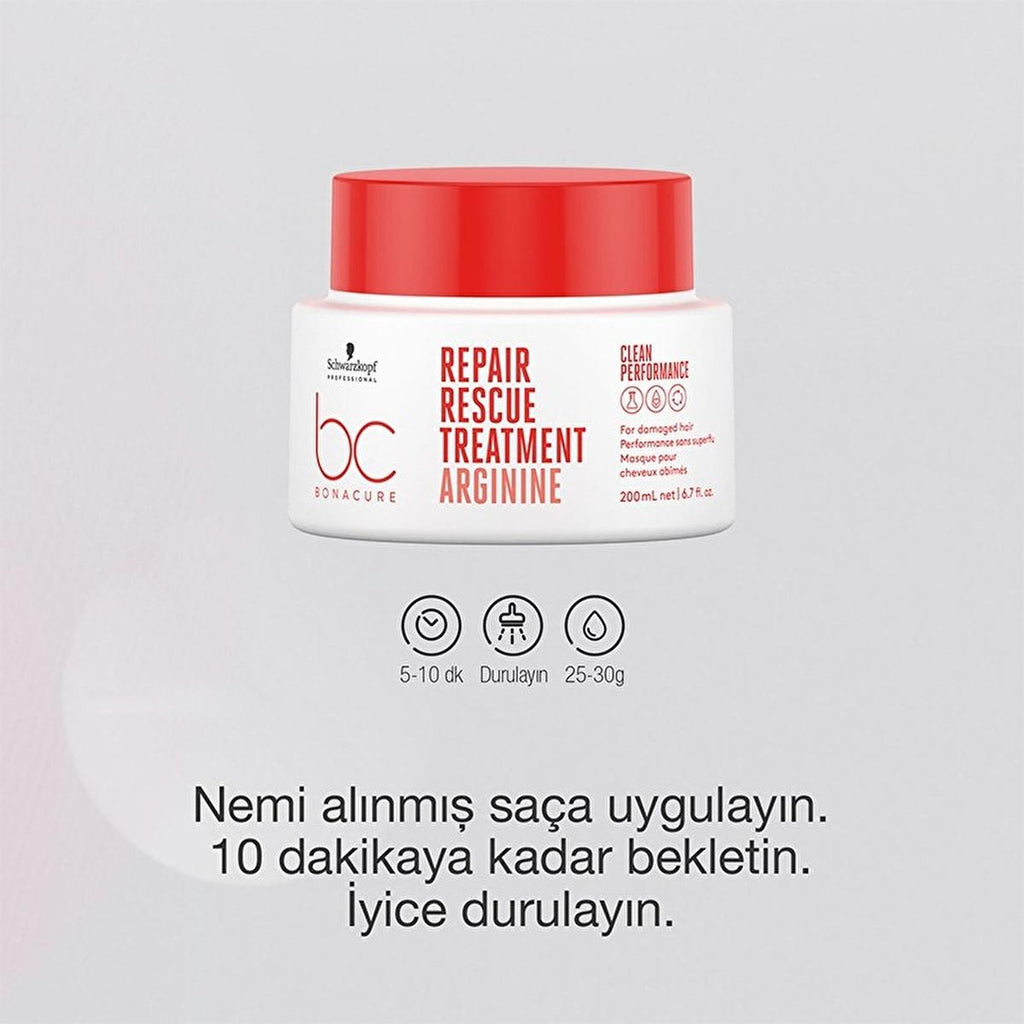 Bonacure Clean Rescue Hair Mask: Intensive Repair for Damaged Hair, Vegan & Silicone-Free - Deep Conditioning & Breakage Treatment