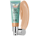 CC+ Cream Natural Matte Foundation with SPF 40 - Full Coverage, Non-Comedogenic, Fragrance-Free Makeup