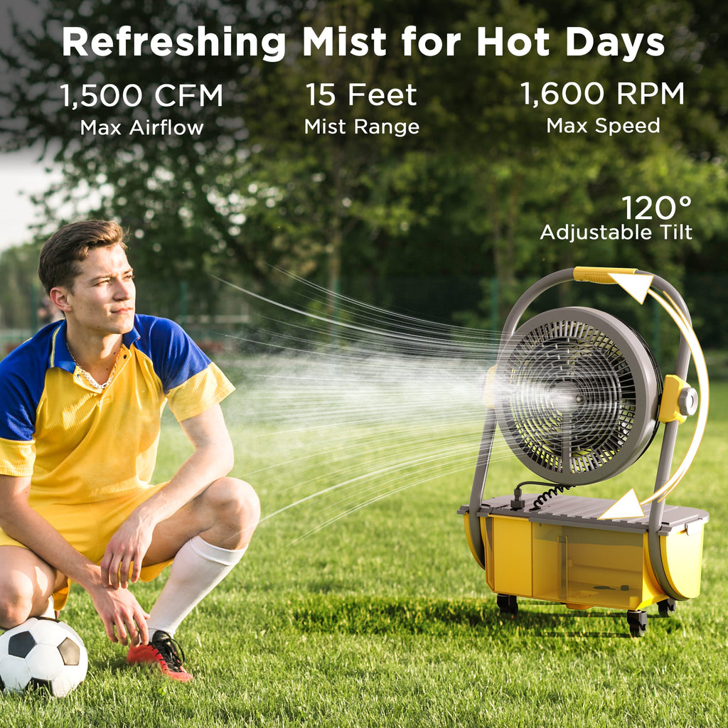 (Open Box) AirSupply MS12 Portable Mist Fan, 19,200mAh Battery & 2.9-Gallon Tank – TURBRO, view 5