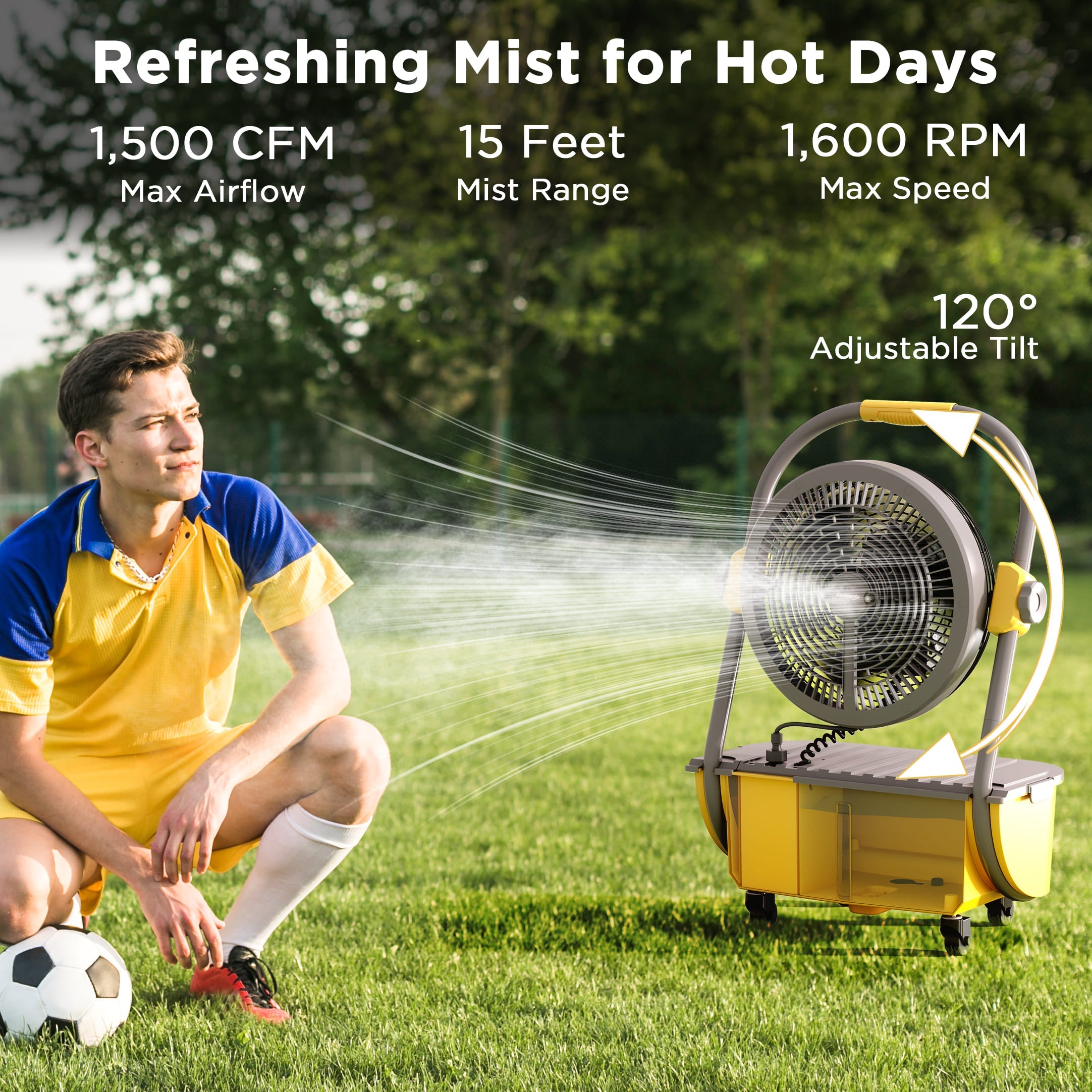 (Open Box) AirSupply MS12 Portable Mist Fan, 19,200mAh Battery & 2.9-Gallon Tank – TURBRO, view 5