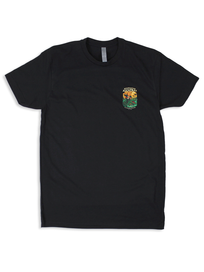 Luckless Outfitters Alligator Alcatraz Tee — detail close-up