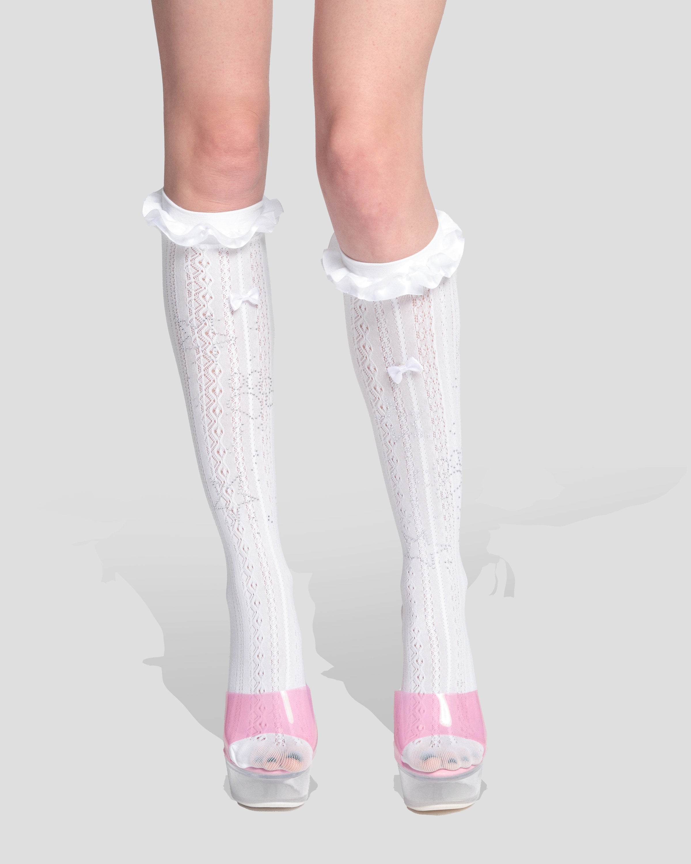 Cats n Scribbles Kitten Stardust Knee Highs — main product shot