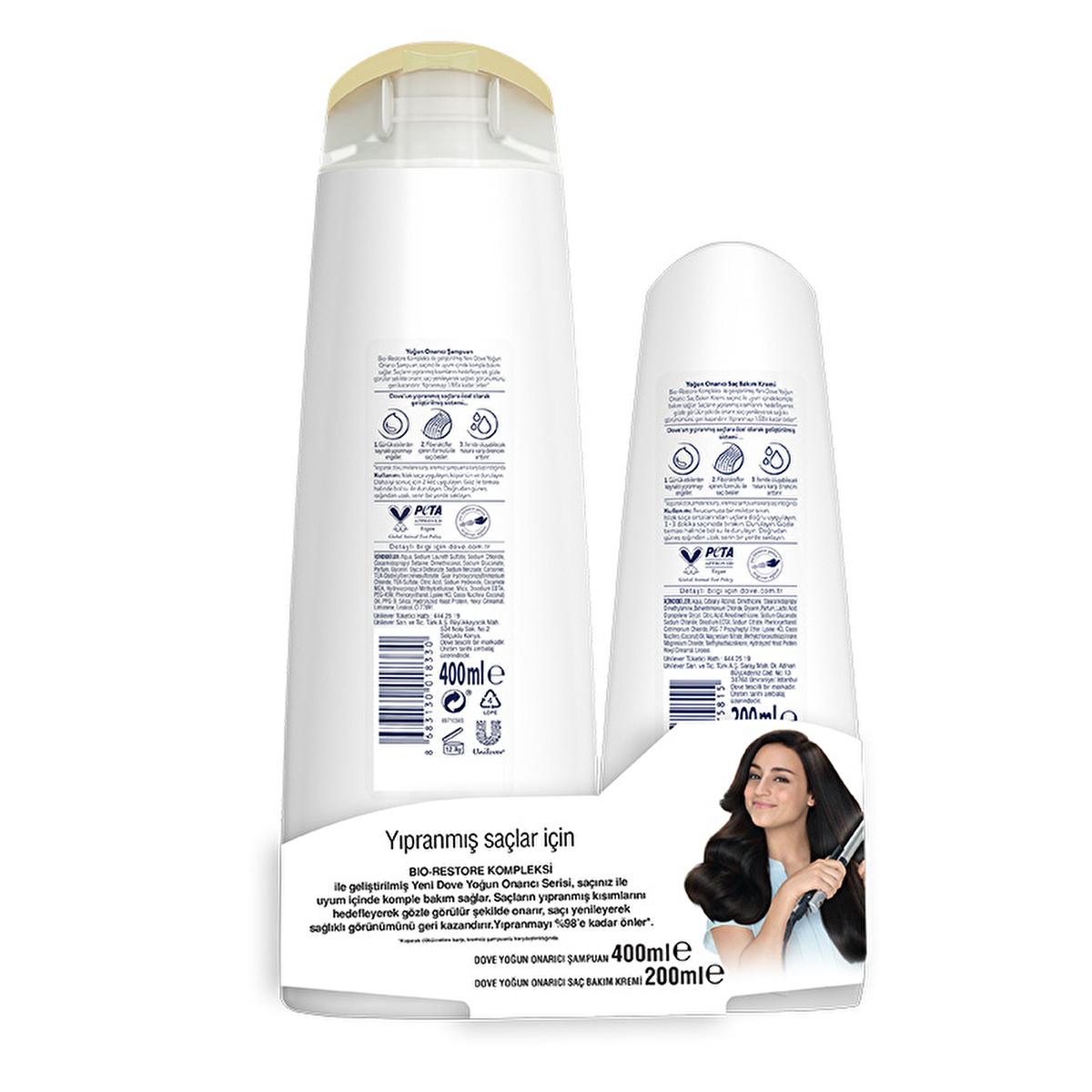 Dove Intensive Repair Hair Care Set - Nourishing Shampoo and Conditioner Duo for Damaged Hair