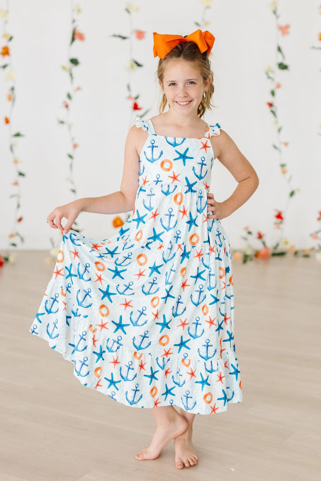 Mila & Rose ® Anchors Away Ruffle Maxi Dress — main product shot