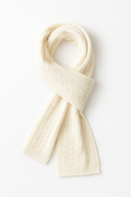 Silverlyne Angora and Wool | Knit Scarf (solid, beige) — main product shot
