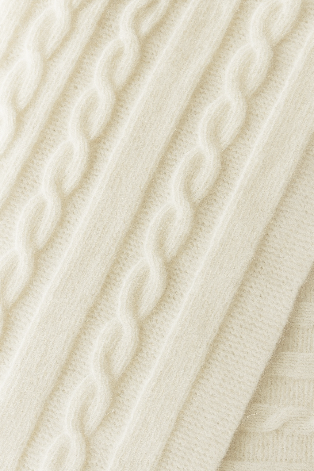Silverlyne Angora and Wool | Knit Scarf (solid, beige) — lifestyle context