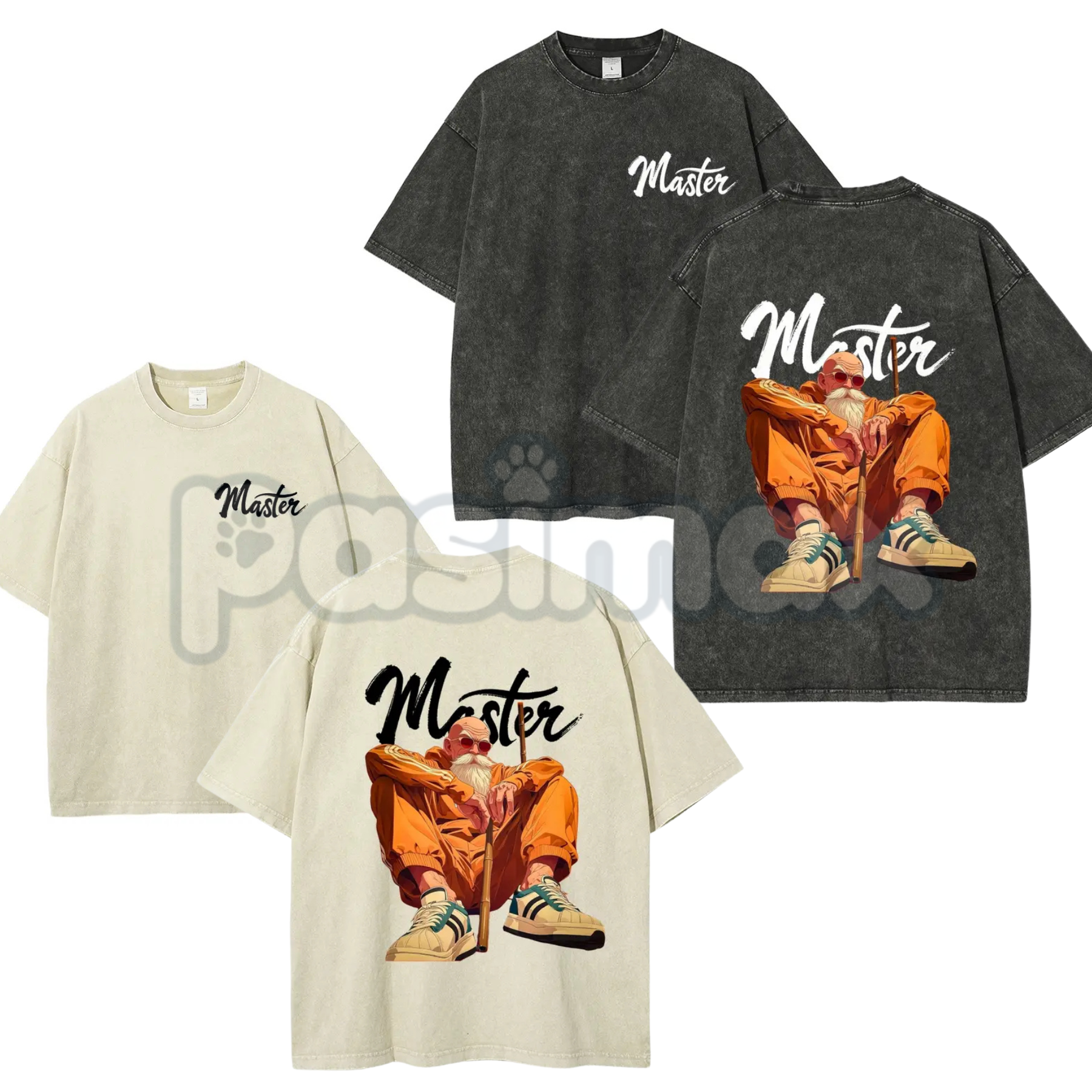 Anime Vintage 90s Graphic T-Shirt – Retro Men's Washed Tee, Distressed Faded Streetwear Classic Japanese Animation Cotton Top