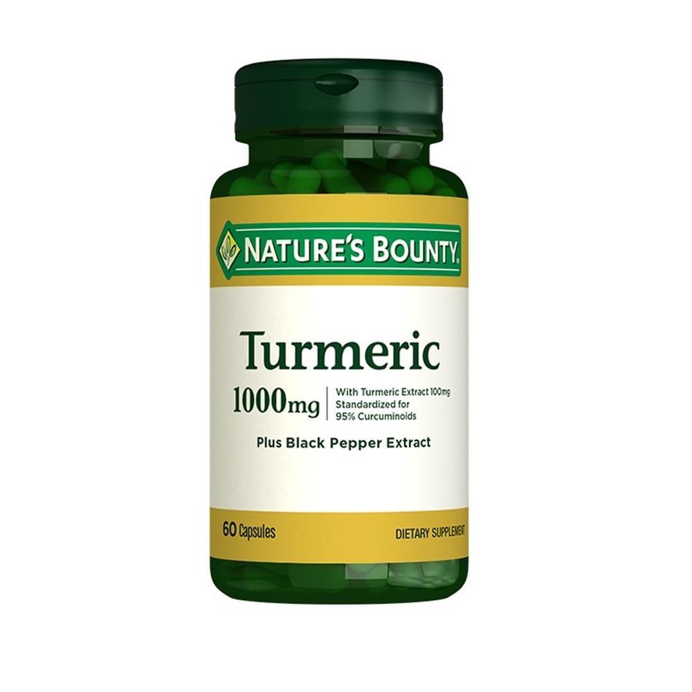 Natures Bounty Turmeric 1000 mg Plus Black Pepper Supplement - Anti-Inflammatory, Antioxidant Support, 60 Capsules