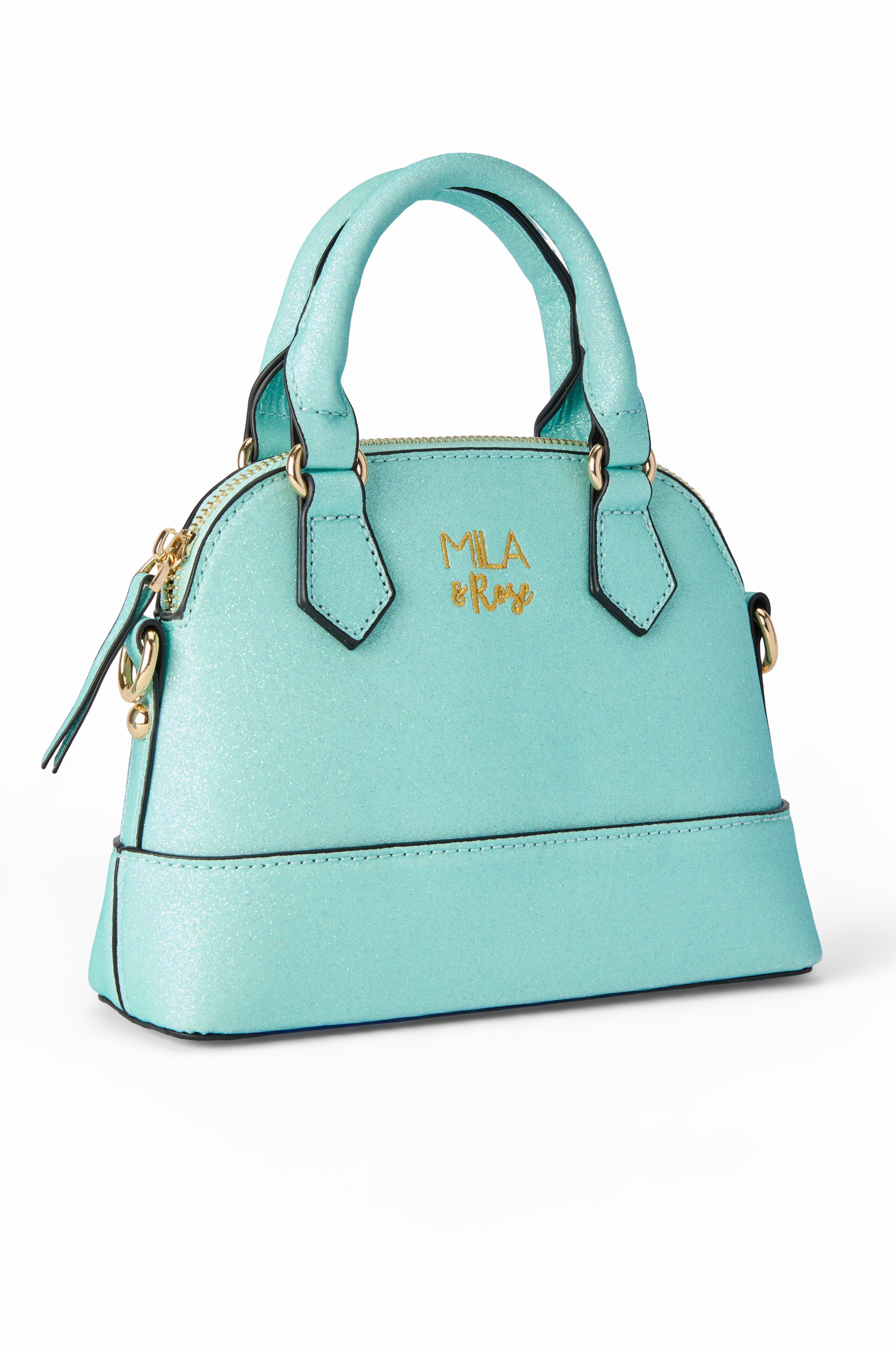Mila & Rose ® Aqua Glitter Girl's Crossbody Purse — main product shot